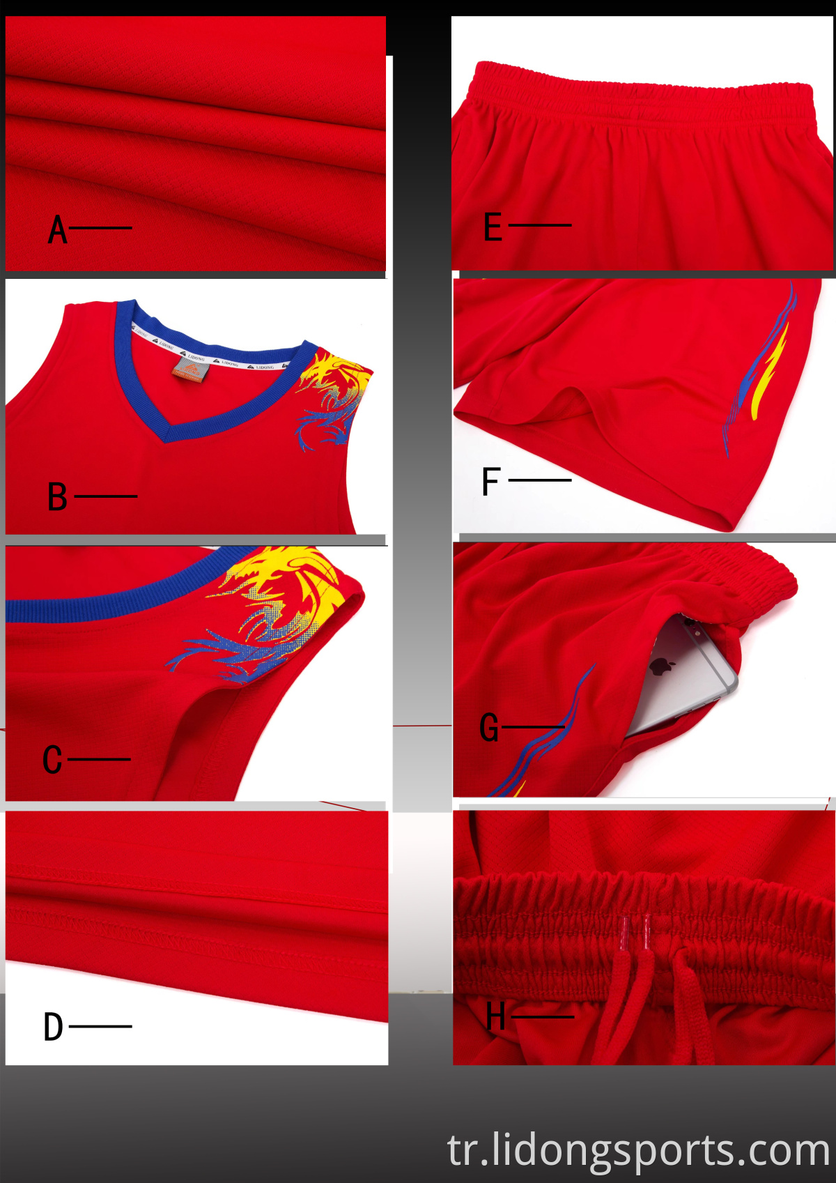 2021 Guangzhou Son Erkek Basketbol Forması Tekdüze Tasarım Kırmızı Spor Kıyafetleri Özel Basketbol Giyim